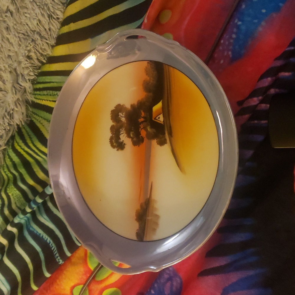 Chikaramachi Sunset Hand-Painted vintage plate from japan